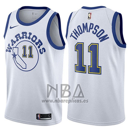 Camiseta Golden State Warriors Klay Thompson NO 11 Hardwood 2017-18 Blanco